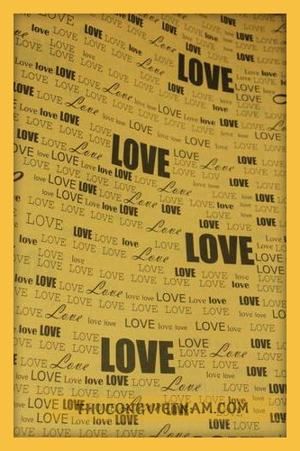 Giấy báo vintage chữ love màu đen